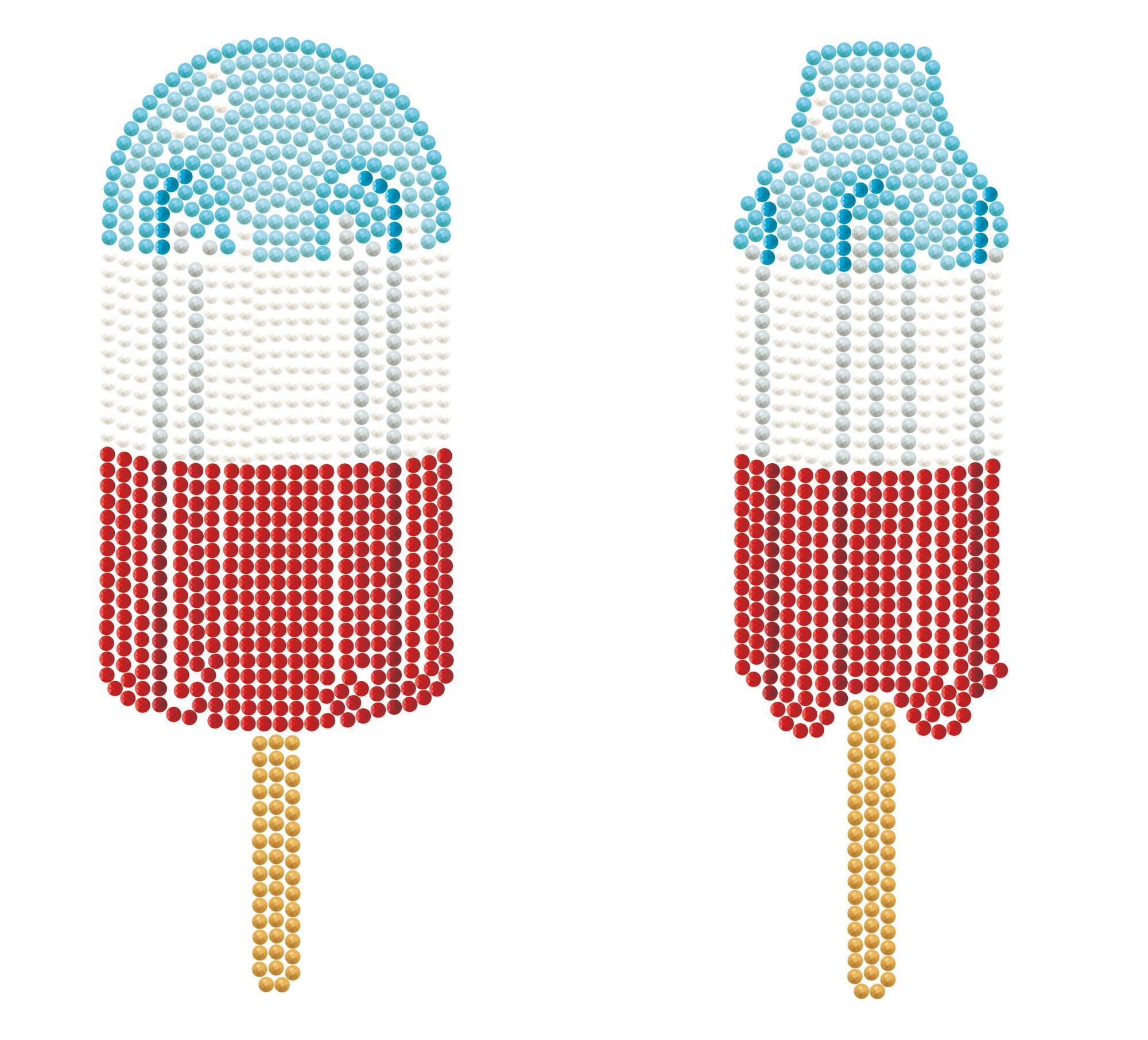 Diamond Dotz® Red, White & Blue Flag Popsicles Iron-On 'n' Dot Kit